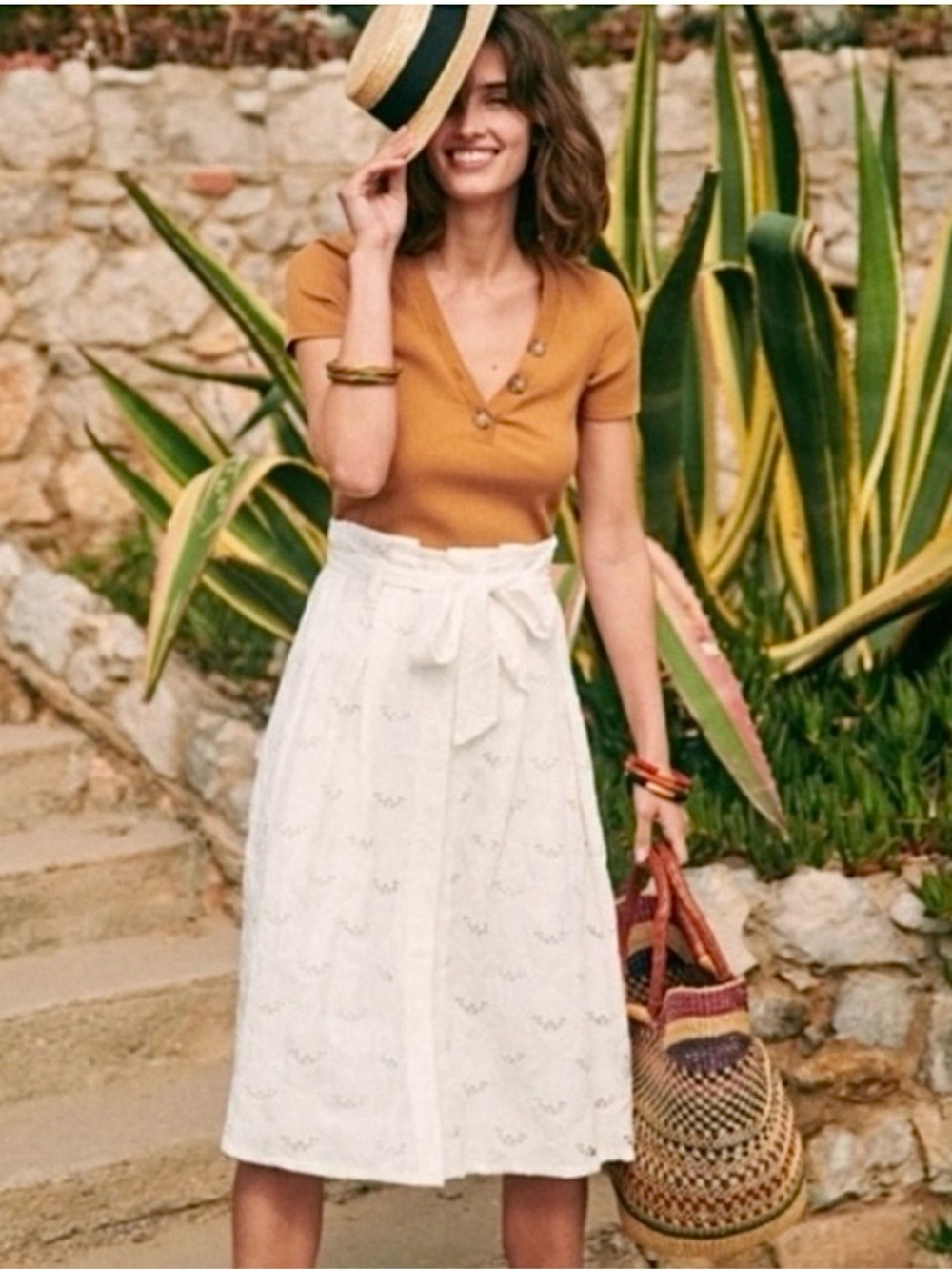 Sezane Jupe Amanda Skirt in Ecru New With Tags size L